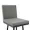Armen Living Gem Swivel Modern Black Metal and Gray Faux Leather Bar and Counter Stool LCGEBABLGR30 - alternate 4